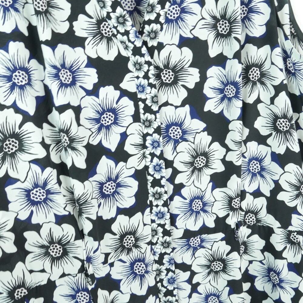 Kate Spade Floral Hollyhock Jumpsuit XXL Silk Blend NO BELT Preppy Spring Summer - Picture 6 of 13